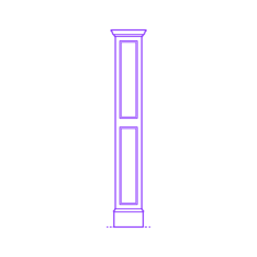Buildings Wood Columns Square Base Capital Panel Full Silhouette Cutting Svg Files, Free Vectors File